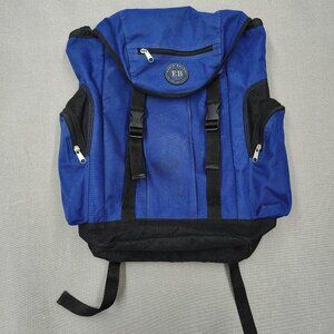 Vtg 90s Eddie Bauer Hiking Backpack Drawstring Top 18in Tall Blue Canvas Padded